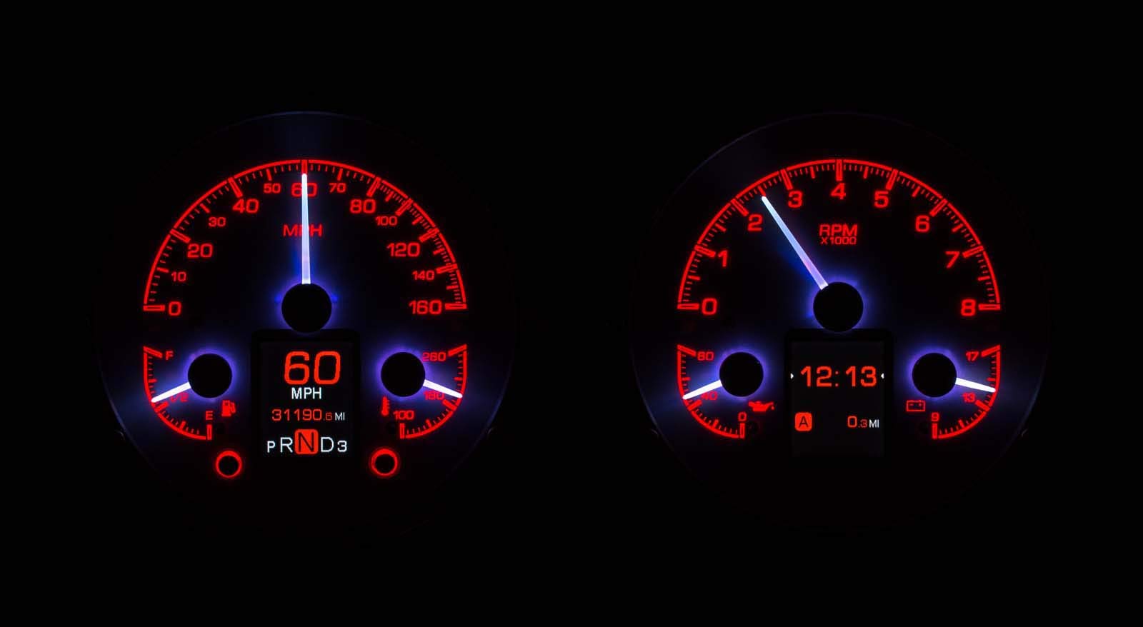 Dakota Digital Customizable Gauge Kit 67 68 Chevy Camaro Silver Alloy HDX-67C-CAM-S