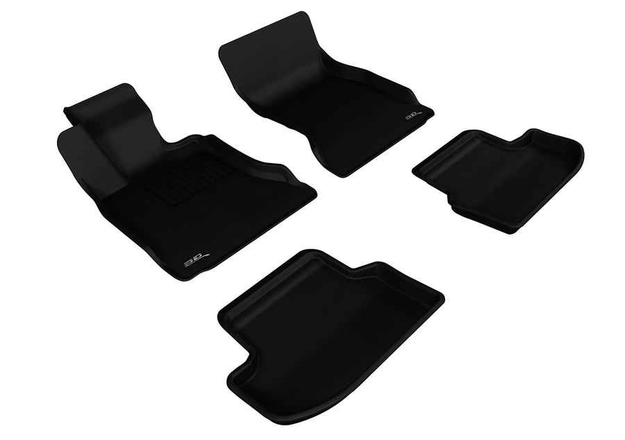 Complete Set 3D MAXpider Custom Fit All-Weather Floor Mat for Select BMW 5 Series (F10) Models - Kagu Rubber (Black)