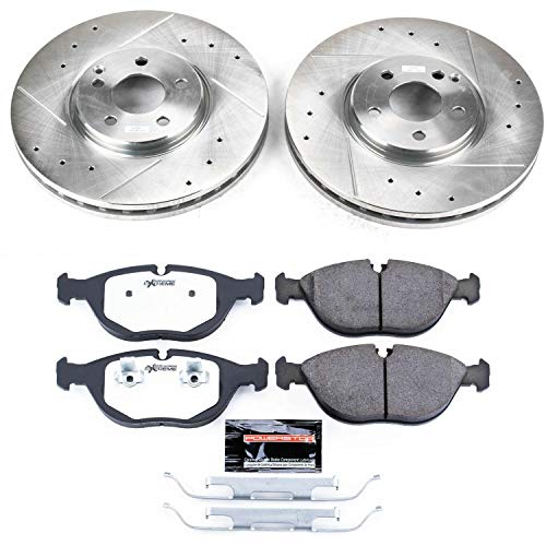 Power Stop K5120-26 Z26 Carbon Fiber Brake Pads Front with Drilled & Slotted Brake Rotors Kit For Mercedes-Benz S430 2003-2006, Mercedes-Benz S500 2003-2006 [Model Specific]