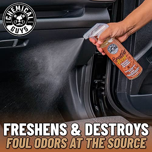 Chemical Guys Leather Scent AIR_102_04 Premium Air Freshener and Odor Eliminator, Long-Lasting, Just Like New Scent for Cars, Trucks, SUVs, RVs & More, 4 fl oz