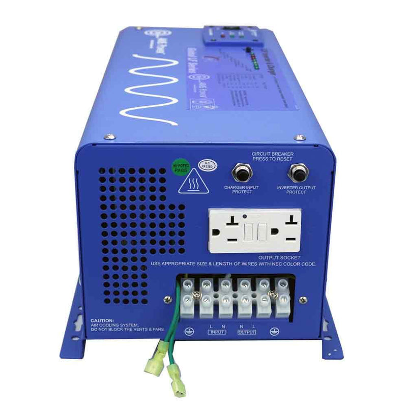 3000 Watt AIMS Power 12 VDC Pure Sine Inverter Charger 120 VAC Output 100A Charger 30A Transfer Switch PICOGLF30W12V120VR