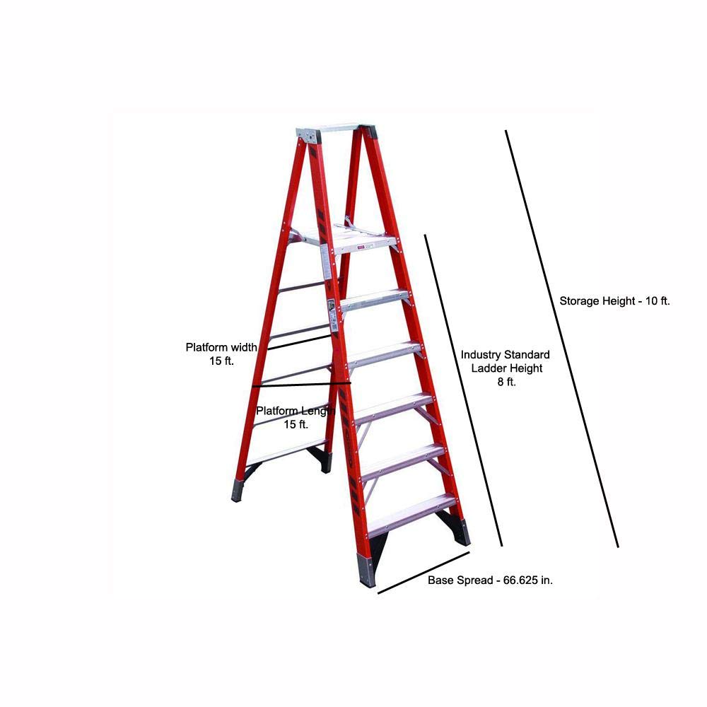 Platform Ladder, Werner (P7408) Fiberglass