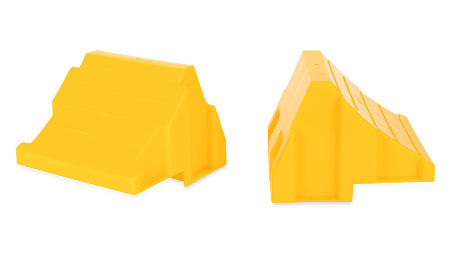 Camco Leveling Block Camper/RV Wheel Chocks - Stabilize & Center Wheels Easier - Helps Eliminate Dangerous Tire Movement - Sized for Larger Vehicle Tires - 2-Pack (44401)