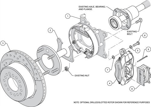 P/S FDLI Park Brake Kit, Drilled, Red