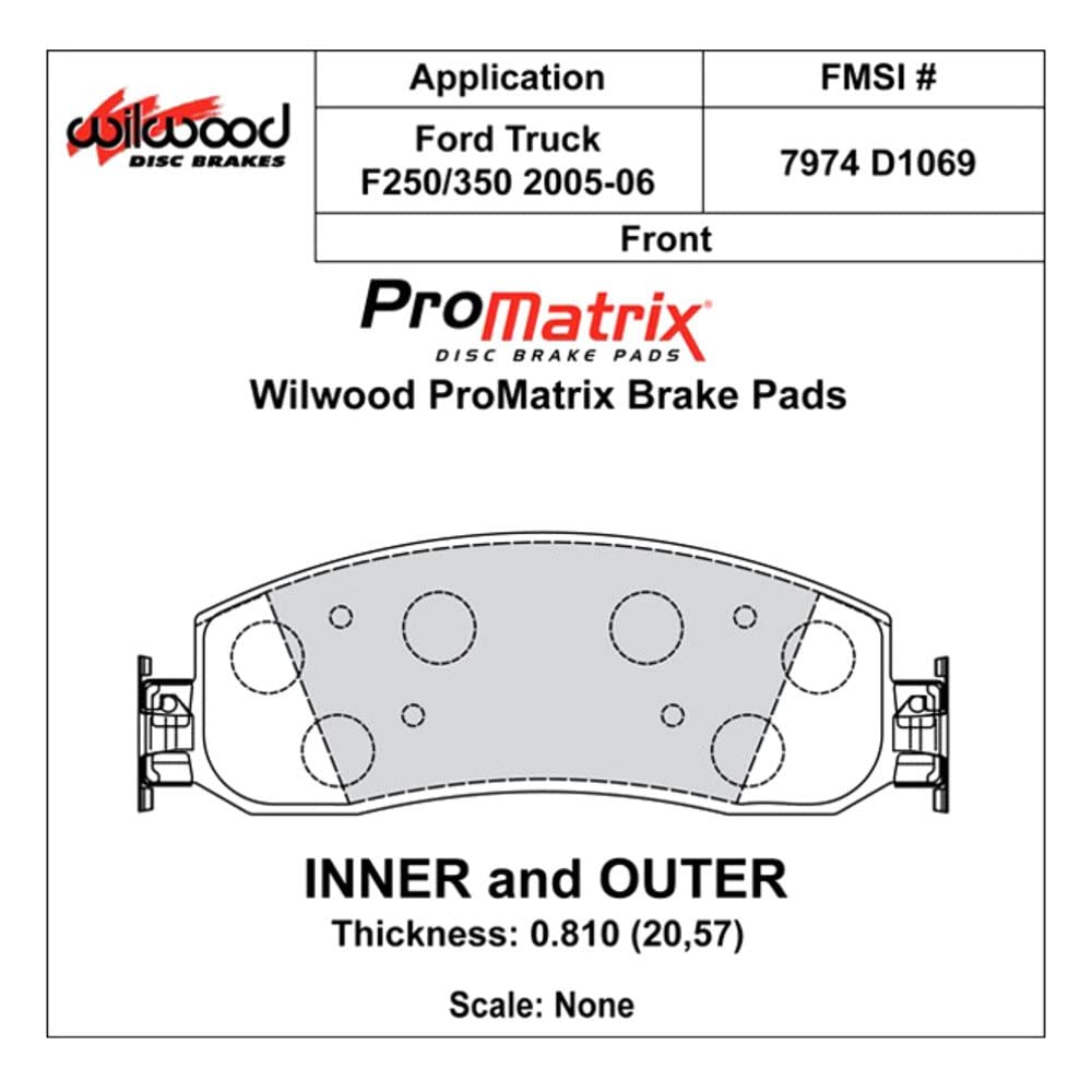 150-D1069K WILWOOD Pad Set, Promatrix,D1069