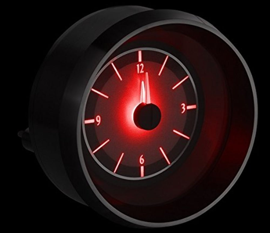 Analog Clock Gauge Dakota Digital 63-67 Chevy Corvette for use with VHX System only Silver Alloy Red Backlighting VLC-63C-VET-S-R