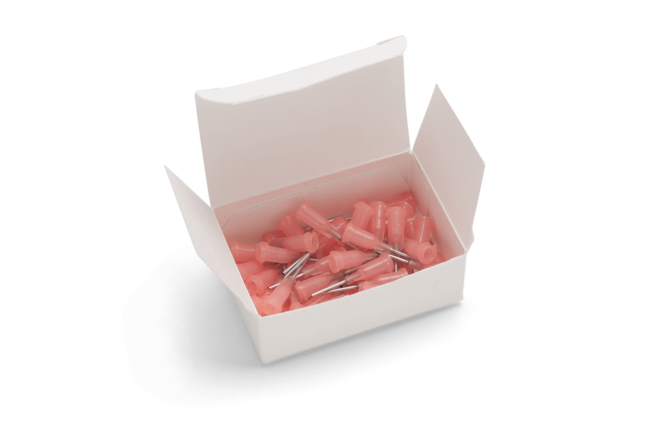 Weller 1/2" Long KDS1812P Stainless Steel 18 Gauge Needle with Pink Luer LockHub, .038" I.D. and .050" O.D (50 Pack)