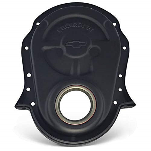 ProForm Timing Cover, Chevrolet/Bowtie Logo, 1 Piece, Oil Seal Included, Steel, Black Crinkle Paint, Big Block Chevy, Each