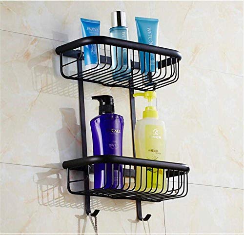 Doubledeck Bathroom Basket Shelves, Drawing Process, Antique Copper Rectangular Shelf Bathroom (Size : 30CM)
