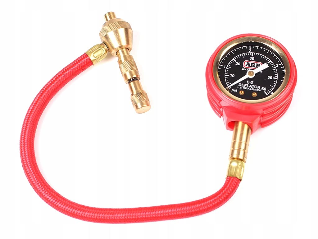 ARB E-Z Deflator Kit ARB600 10-60 PSI 0-4 BAR Tire Pressure Gauge Rapid Air Down for Offroad Include Recovery Gear Pouch