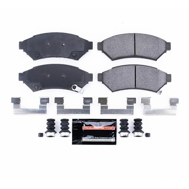 Power Stop Z23-1075 Ceramic Brake Pads Front with Hardware For Allure, LaCrosse, Terraza, Uplander, Mobility Ventures MV-1, Pontiac Grand Prix, Pontiac Montana, Relay, VPG MV-1 [Model Specific]