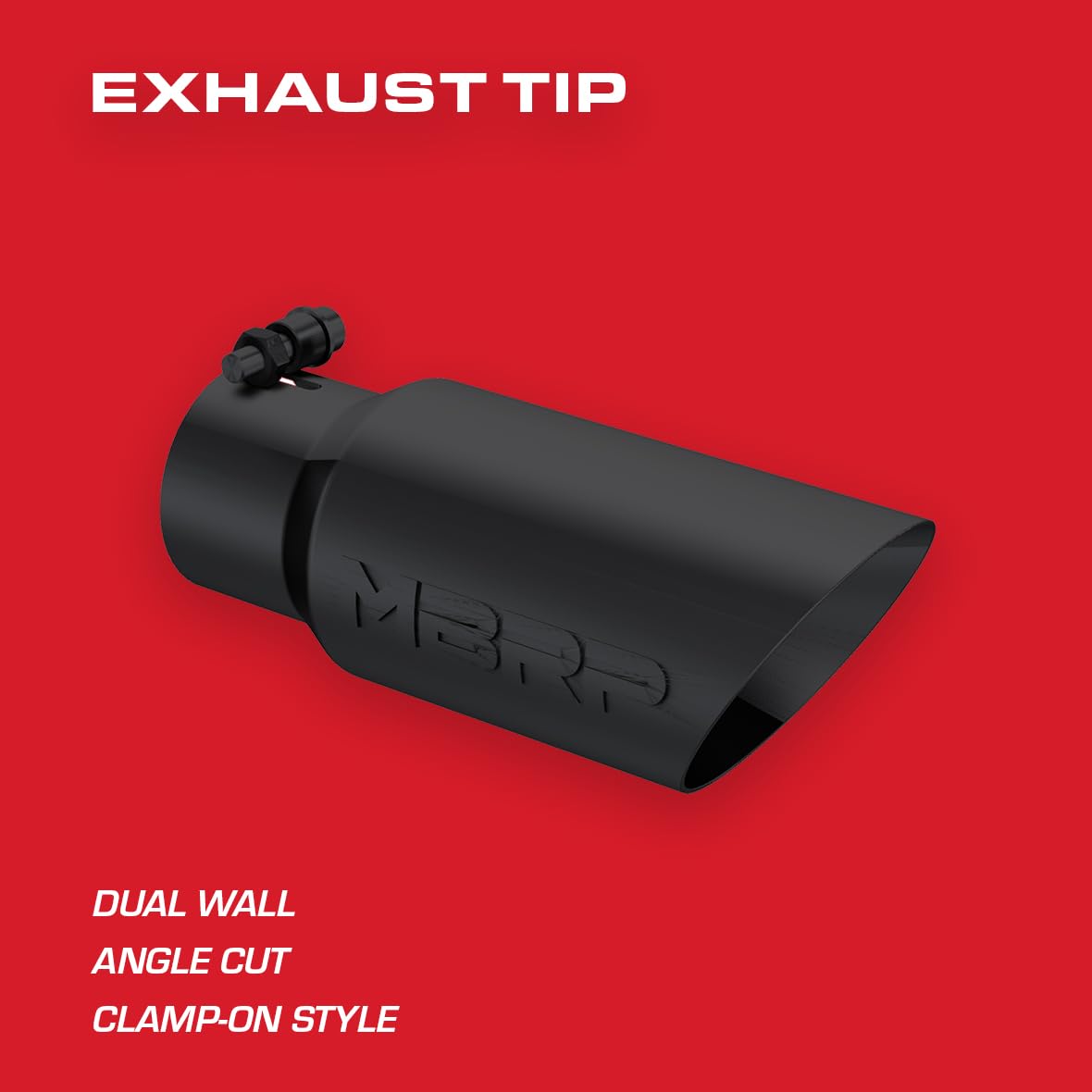 MBRP Black T5156BLK Dual Wall Angled Tip, 4" O.D., 3" Inlet, 10" Length
