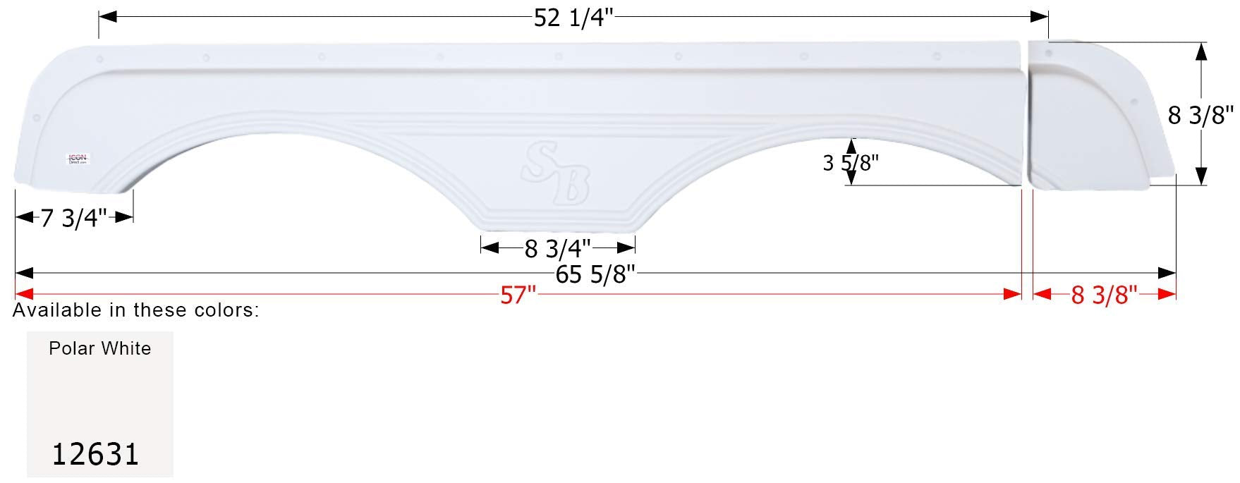 Fender Skirt ICON, Tandem, Sunnybrook, FS2631, Polar White