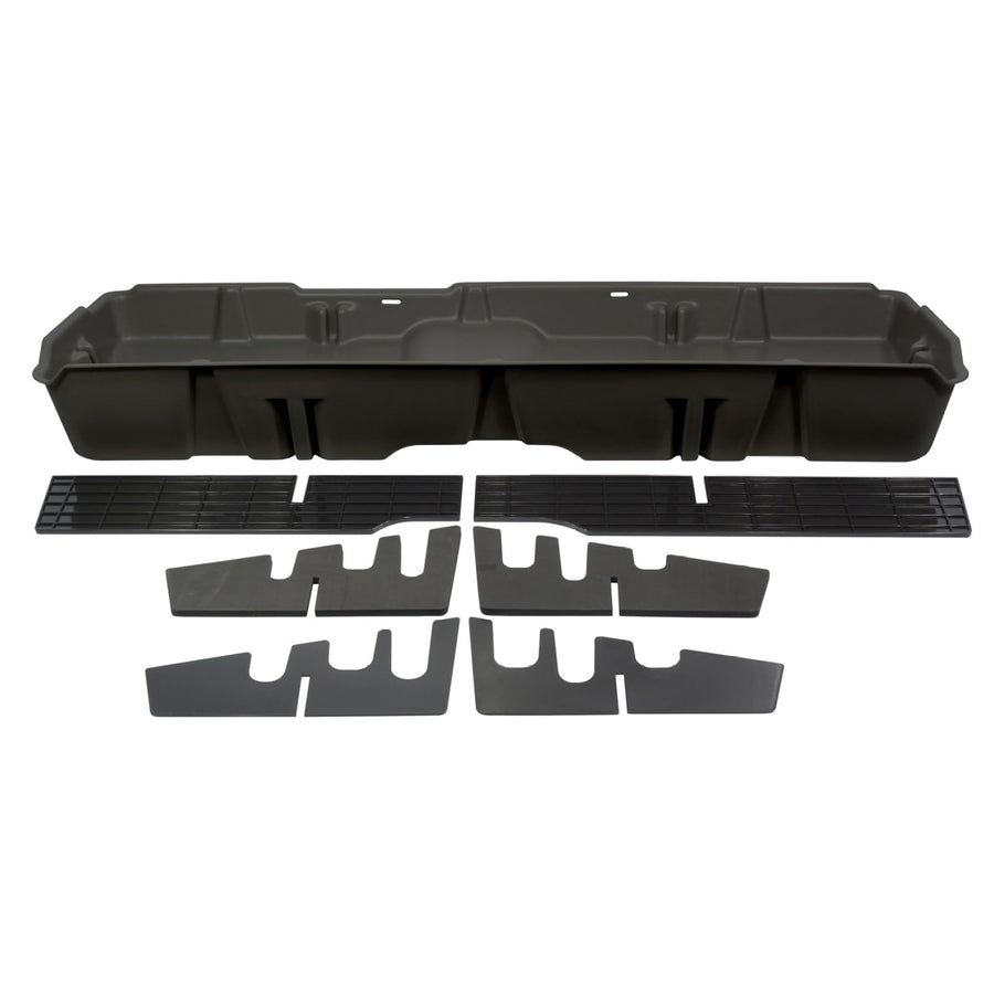 Under Seat Storage DuHa 10042 fits 2007-2013 Silverado/Sierra Crew Cab & 2007-2014 Heavy Duty Crew Cab | Black Heavy-Duty Back Seat Organizer | Durable Construction | Includes Dividers