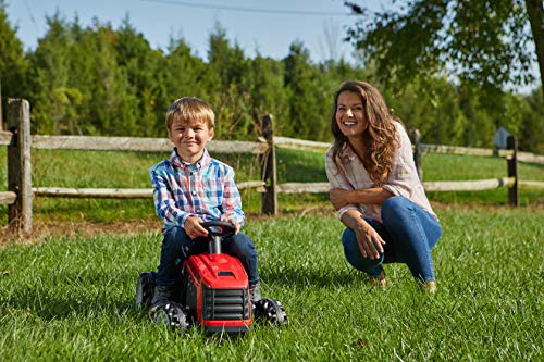 Huffy Electric Kids 12V Mini Mower Ride On Bubble Tractor, Red