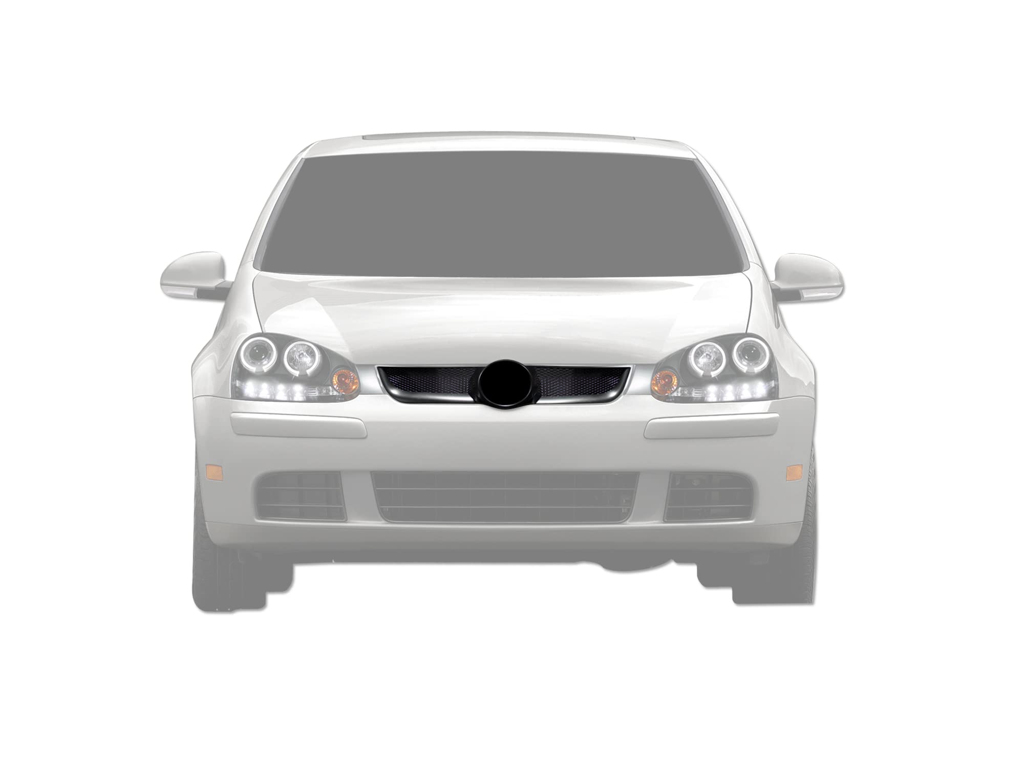 7150591 Armordillo USA Mesh Front Grill Grille - Gloss Black Fits 2006-2009 Volkswagen Rabbit