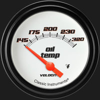 Velocity White Classic Instruments 2 5/8" Oil Temperature Gauge VS228WBLF