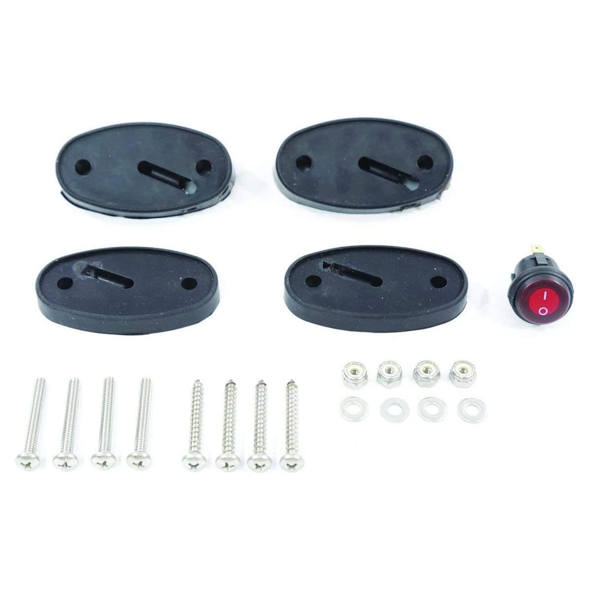 T-H Marine High Intensity LED Oval Courtesy Light/Rock Light Kits 6 Pack Black/Red(4) & White (2) LED