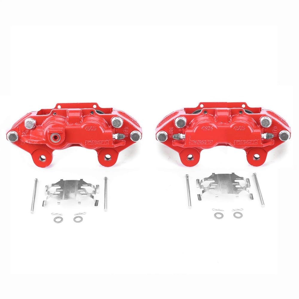 Power Stop Pair of High-Temp Red Powder Coated Front Calipers For Chevrolet Colorado 2015-2019, GMC Canyon 2015-2020 [Model Specific]