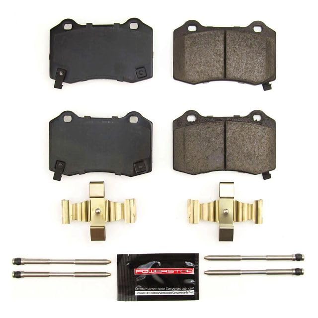 Power Stop Z23-1053B Z23 Evolution Sport Rear Carbon Fiber Infused Ceramic Brake Pads with Hardware For Dodge Durango 2018-2022, Jeep Grand Cherokee 2018-2021 [Model Specific]