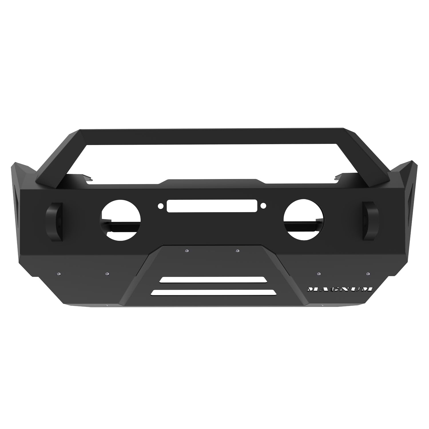 Front Magnum Bumper Winch RT Style Black Compatible with 2018-2025 Wrangler JL/JLU, Gladiator
