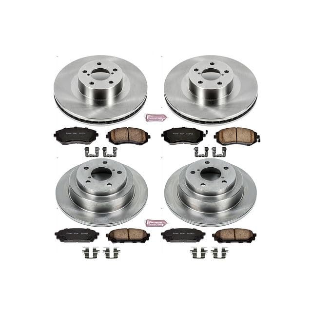 POWERSTOP Autospecialty KOE2376 Front and Rear Replacement Brake Kit-OE Brake Rotors & Ceramic Brake Pads