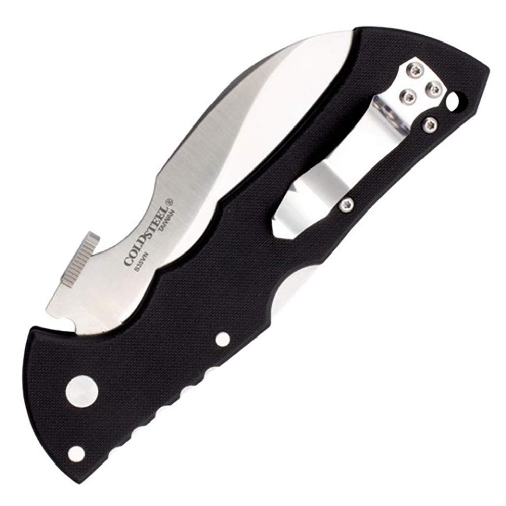 Cold Steel Talon II Black Folding Knife with Tri-Ad Lock and Pocket Clip, Serrated, 4.0"