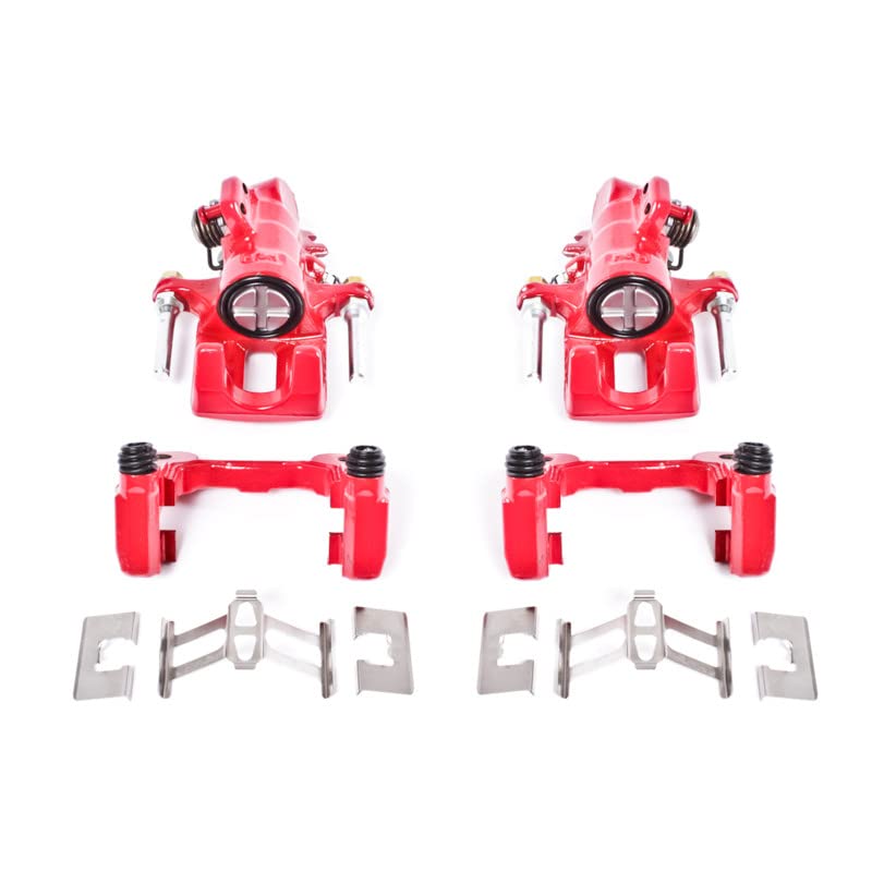 Power Stop S2678 Rear Pair of High-Temp Red Powder Coated Calipers For Acura EL 2001-2005, Acura RSX 2002-2006, Honda Civic 2002-2005 [Model Specific]