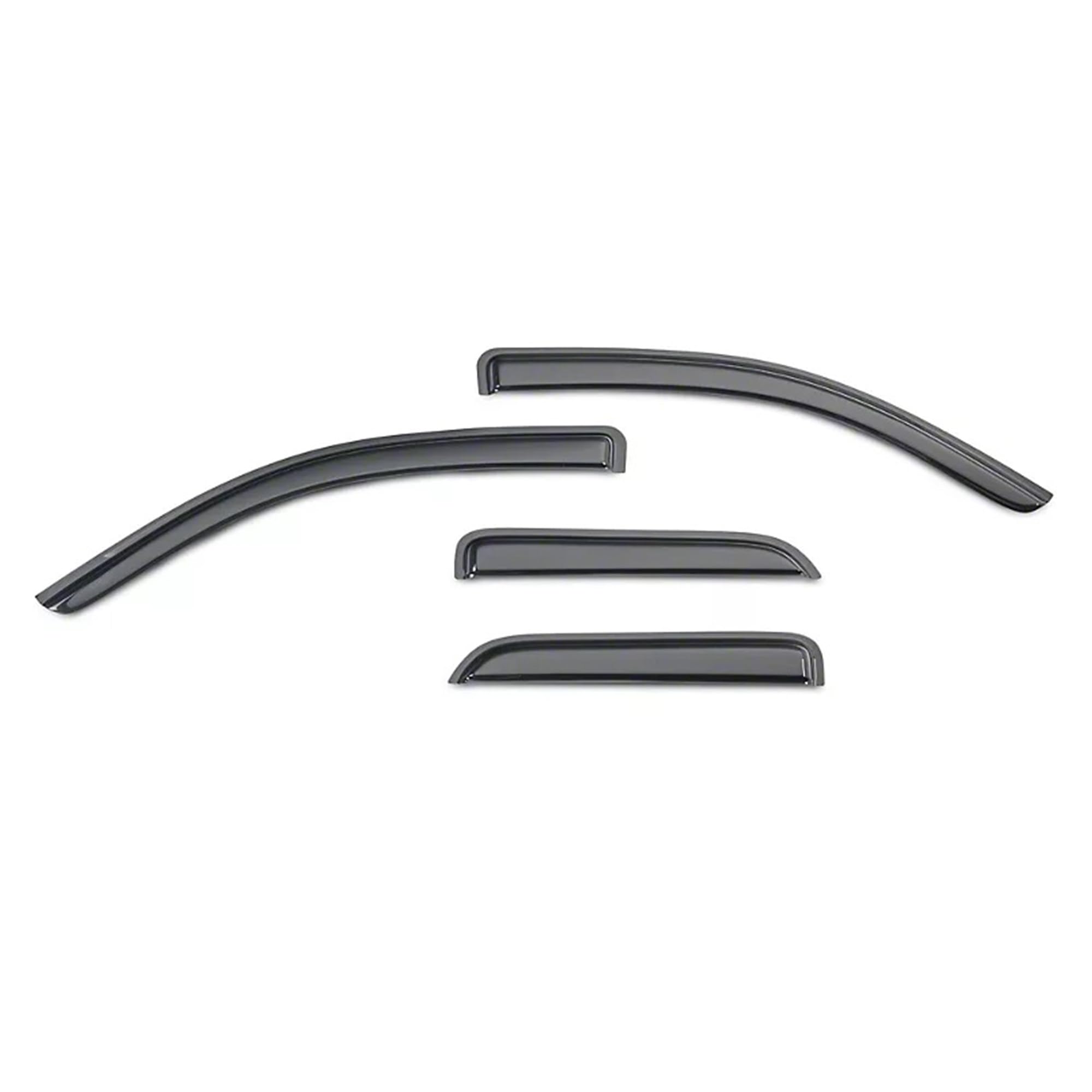 Off Road Black Horse [BHOR Tape On Rain Guards/Wind Deflectors Compatible with 2019-2024 GMC Sierra 1500 Double Cab|2019-2024 Chevrolet Silverado 1500 Double Cab Smoke 4 PCs - 140442