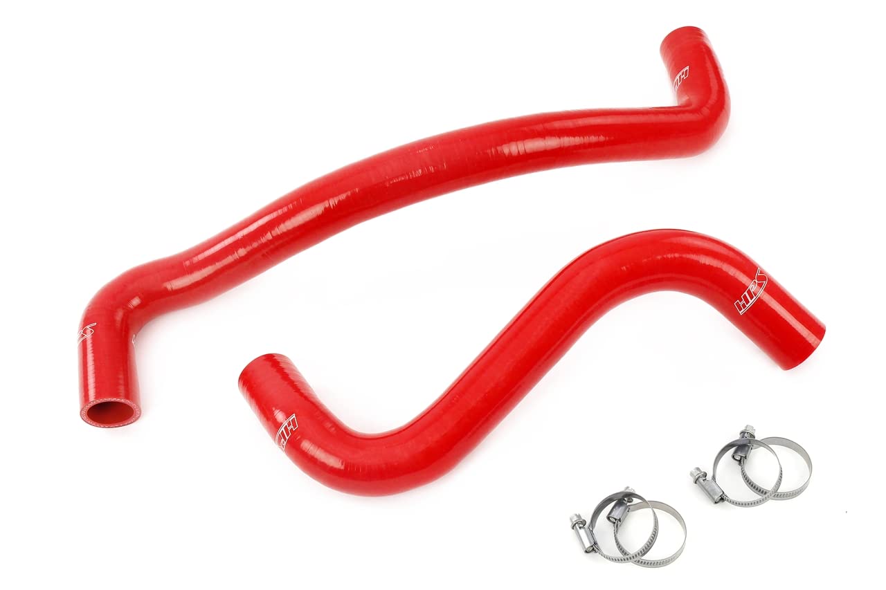 Red HPS Performance Silicone Radiator Hose Kit Compatible for 1977-1983 Mercedes-Benz 240D 2.4L Diesel 1978-1981 300CD 1977-1981 300D 1979-1980 300TD 3.0L Diesel, 57-2044-RED