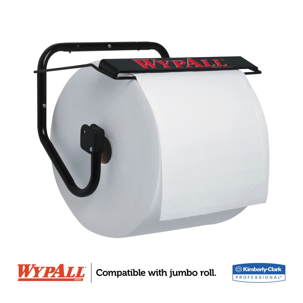 WypAll Jumbo Wall Mounted Wiper Dispenser (80579), Black, 16.8"x10.8"x8.8" (Qty 1)