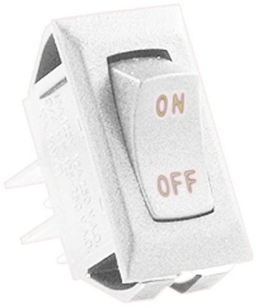 12V On/Off Switch JR Products (12581-5), White/Gold (Pack of 5)