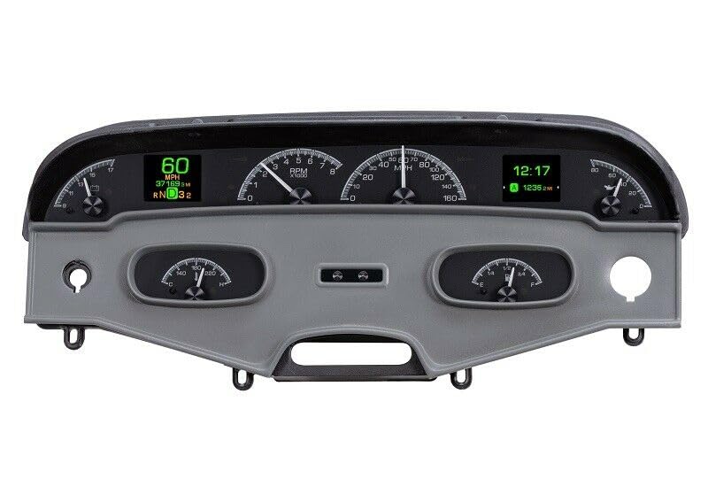 Dakota Digital HDX-58C-IMP-K Gauge Instrument System Compatible with 1958 Chevy Impala Black Alloy