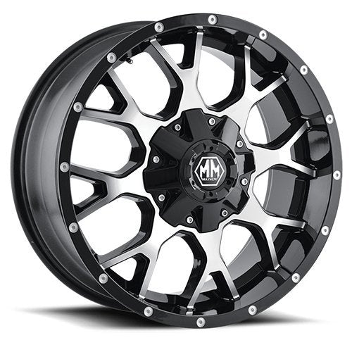 Warrior Mayhem Black/Machined Face Wheel 17" x 9" 6/139.7(6/135) 18 108.00 (Qty 1)