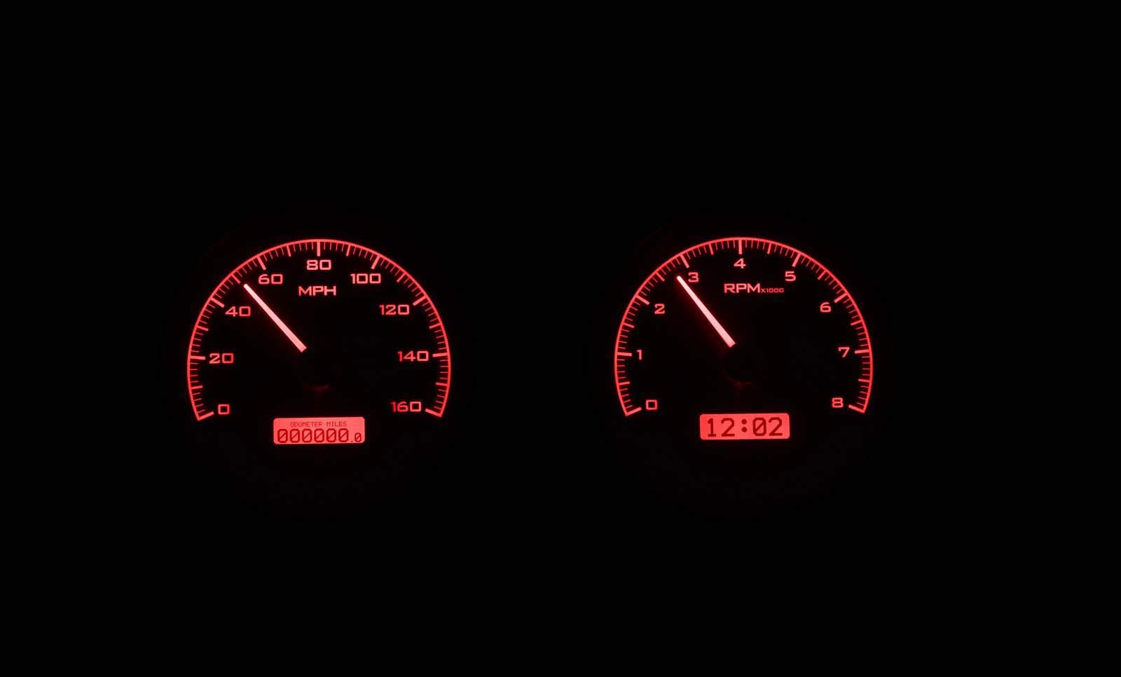 Dakota Digital VHX-67C-CAC-C-R Gauge System Compatible with 1967 Chevy Camaro/Firebird with Console Gauge Kit Carbon Fiber Red Backlighting