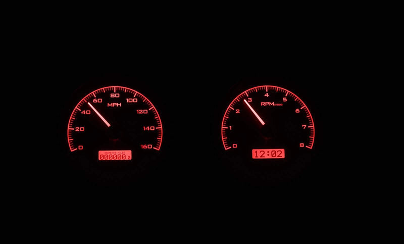 Dakota Digital VHX-67C-CAC-C-R Gauge System Compatible with 1967 Chevy Camaro/Firebird with Console Gauge Kit Carbon Fiber Red Backlighting
