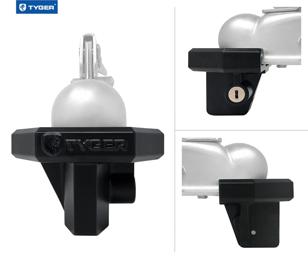Coupler Lock Tyger Auto TG-CL2U006B for 2" Trailer Coupler (Coupler Lip Width < 3-3/4"; Coupler Height < 5/16"; Coupler Ball < 2-1/2")