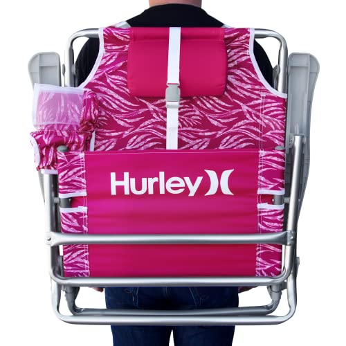 Backpack Hurley Beach Outdoor Chair, One Size, Lightweight, Alloy Steel, Coral Passion Fruit