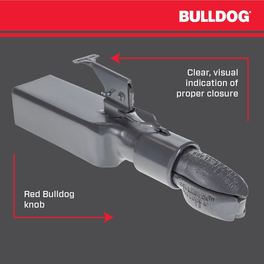 028382 Bulldog Collar-Lok Straight Coupler, 2 Inch Diameter, High Profile Latch, 5,000 lbs. Capacity, 3 Inch Channel Width