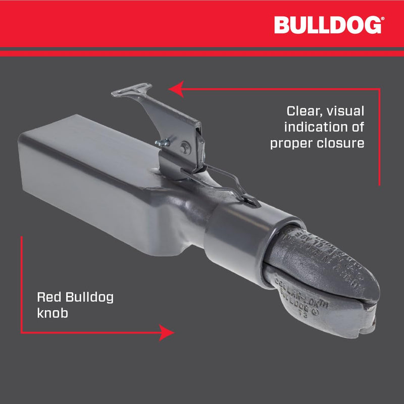 028382 Bulldog Collar-Lok Straight Coupler, 2 Inch Diameter, High Profile Latch, 5,000 lbs. Capacity, 3 Inch Channel Width