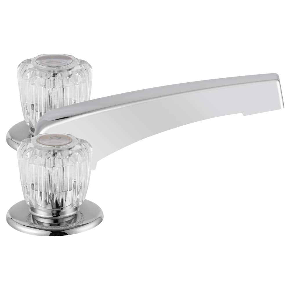 Dura Faucet Widespread Economical Garden Tub or Filler Faucet - Crystal Acrylic Knob Handles (Chrome Polished)