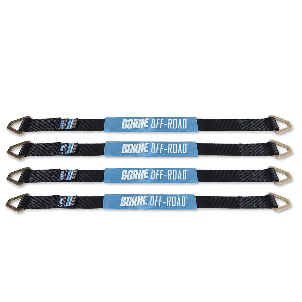 Off-Road Vehicle Borne Ratchet Tie-Down Kit, Black