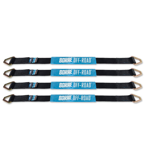 Off-Road Vehicle Borne Ratchet Tie-Down Kit, Black