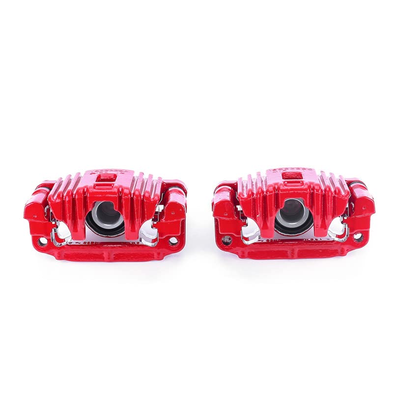 Power Stop Pair of High-Temp Red Powder Coated Rear Calipers For Oldsmobile Alero 1999-2004, Pontiac Grand Am 1999-2005 [Model Specific]