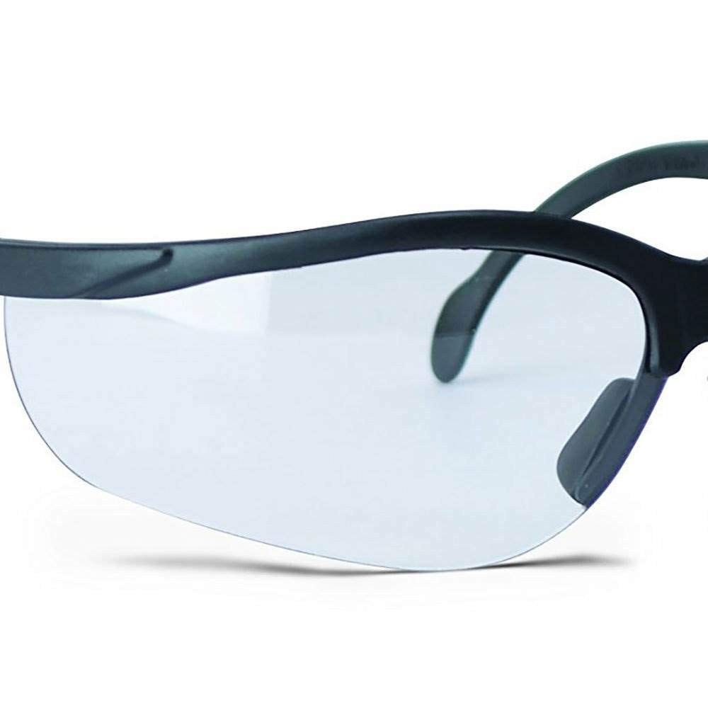 Walker's High-Grade Polycarbonate Lenses Sport Half Frame Soft Rubber Nose Piece Adjustable Safety Shooting Glasses, Clear