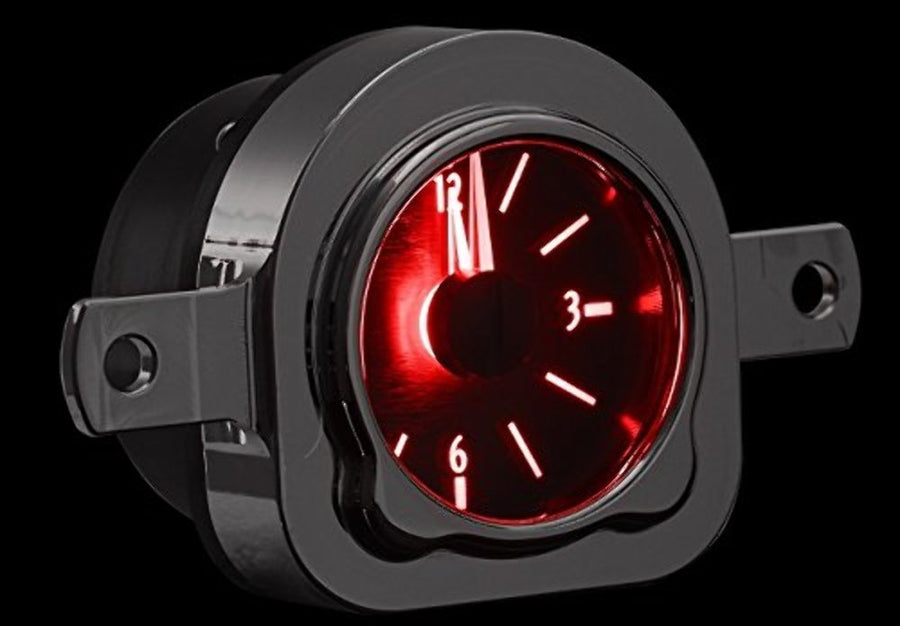 Dakota Digital VLC-51F-K-R Analog Clock Gauge Compatible with 1951 Ford Car for VHX gauges only Black Alloy Red Backlighting