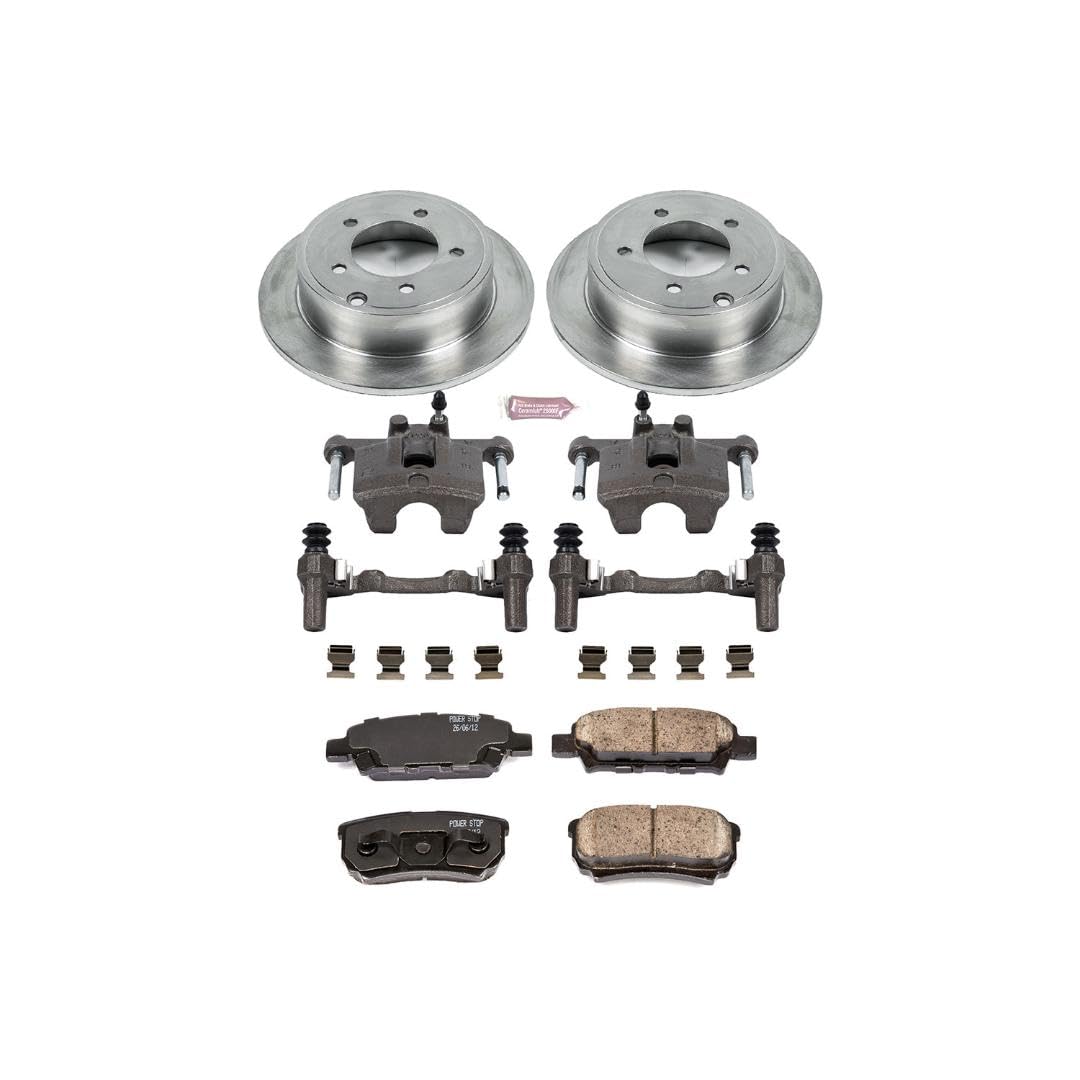 Power Stop Autospecialty KCOE3033 1-Click OE Replacement Brake Kit with Calipers For 200, Sebring, Avenger, Caliber, Compass, Patriot, Lancer [Model Specific]