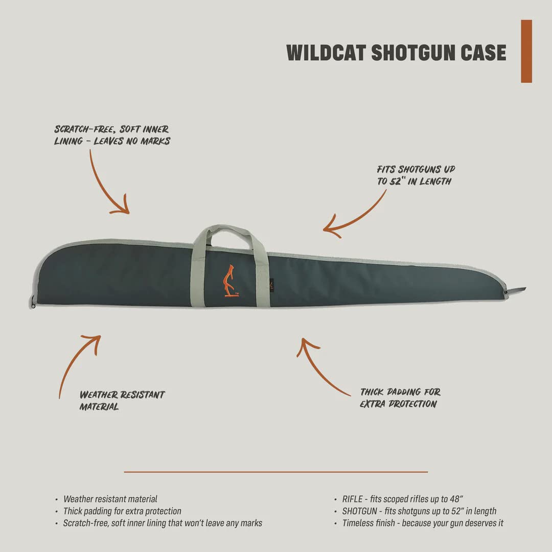 Wildcat Half Rack Mobile Shotgun Case - Fits Shotguns up to 52" - Water Resistant Soft Gun Case w/Thick Padding & Soft Inner Lining