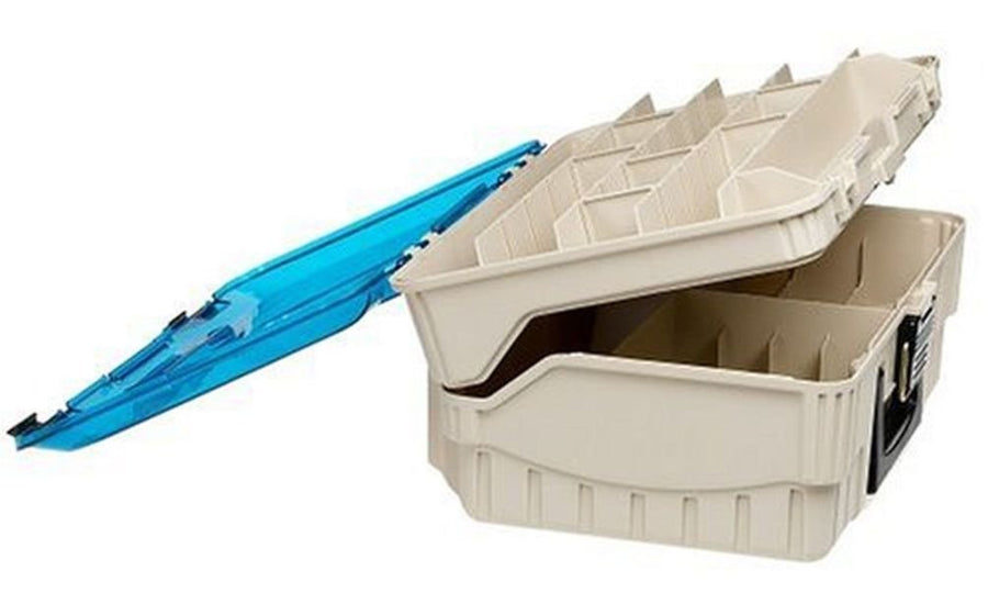 Plano Magnum Two Level 3500 Tackle Box, Beige, 1-(Pack),Sandstone/Blue