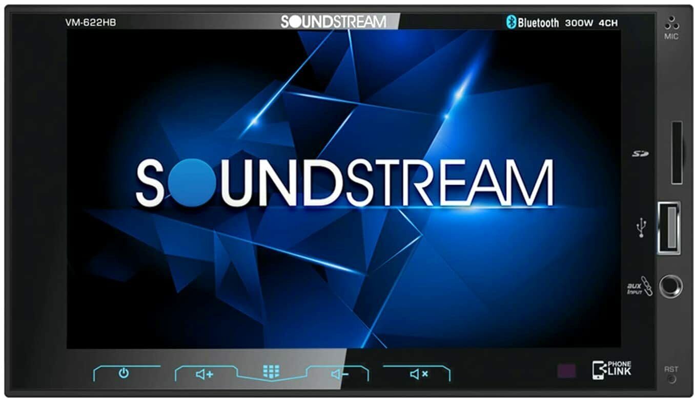 VM-622HB Soundstream 6.2-Inch Double-DIN Mechless Head Unit with Bluetooth and Android PhoneLink
